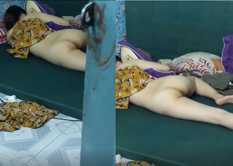 Em hàng xóm quên đóng cửa bị chàng trai lén xem trộm bướm - sex clip