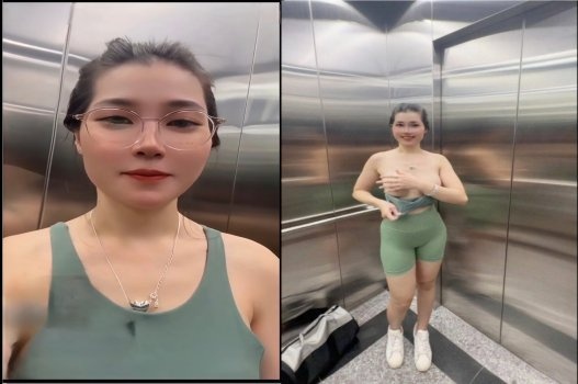 Lan Anh bú cu fan trong thang máy sướng run