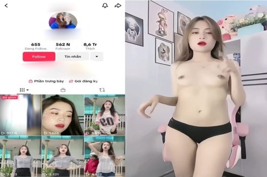 VIET69 Tiktoker dáng chuẩn nhảy không mặc nội y